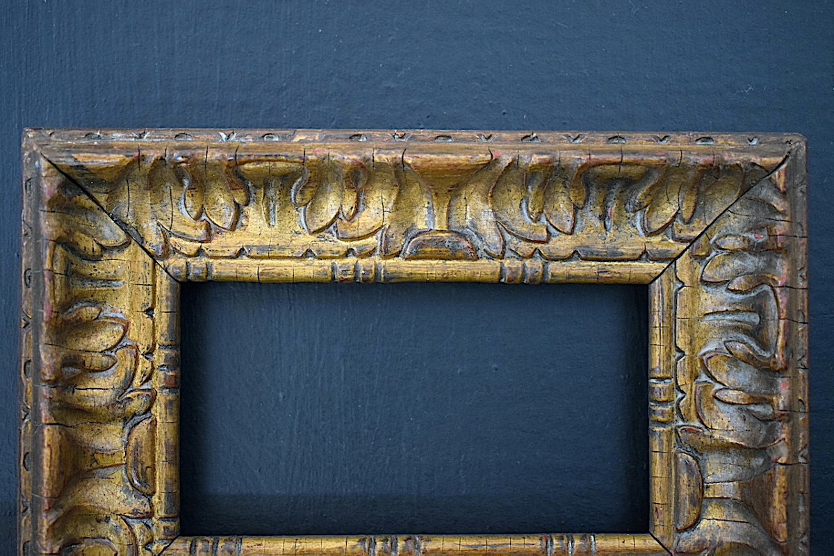 Early 20th-century Gilded Art Nouveau Frame; Inner Dimensions: 14 X 8.5 Cm (miniature Size) Frame Ref. C1294-photo-4