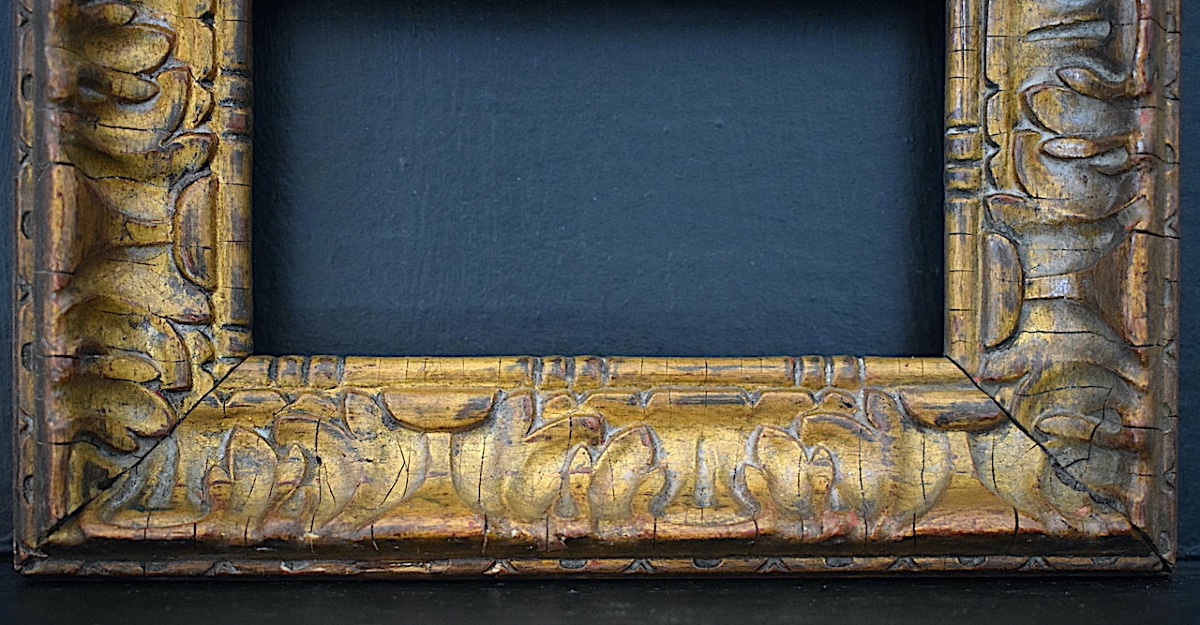 Early 20th-century Gilded Art Nouveau Frame; Inner Dimensions: 14 X 8.5 Cm (miniature Size) Frame Ref. C1294-photo-2