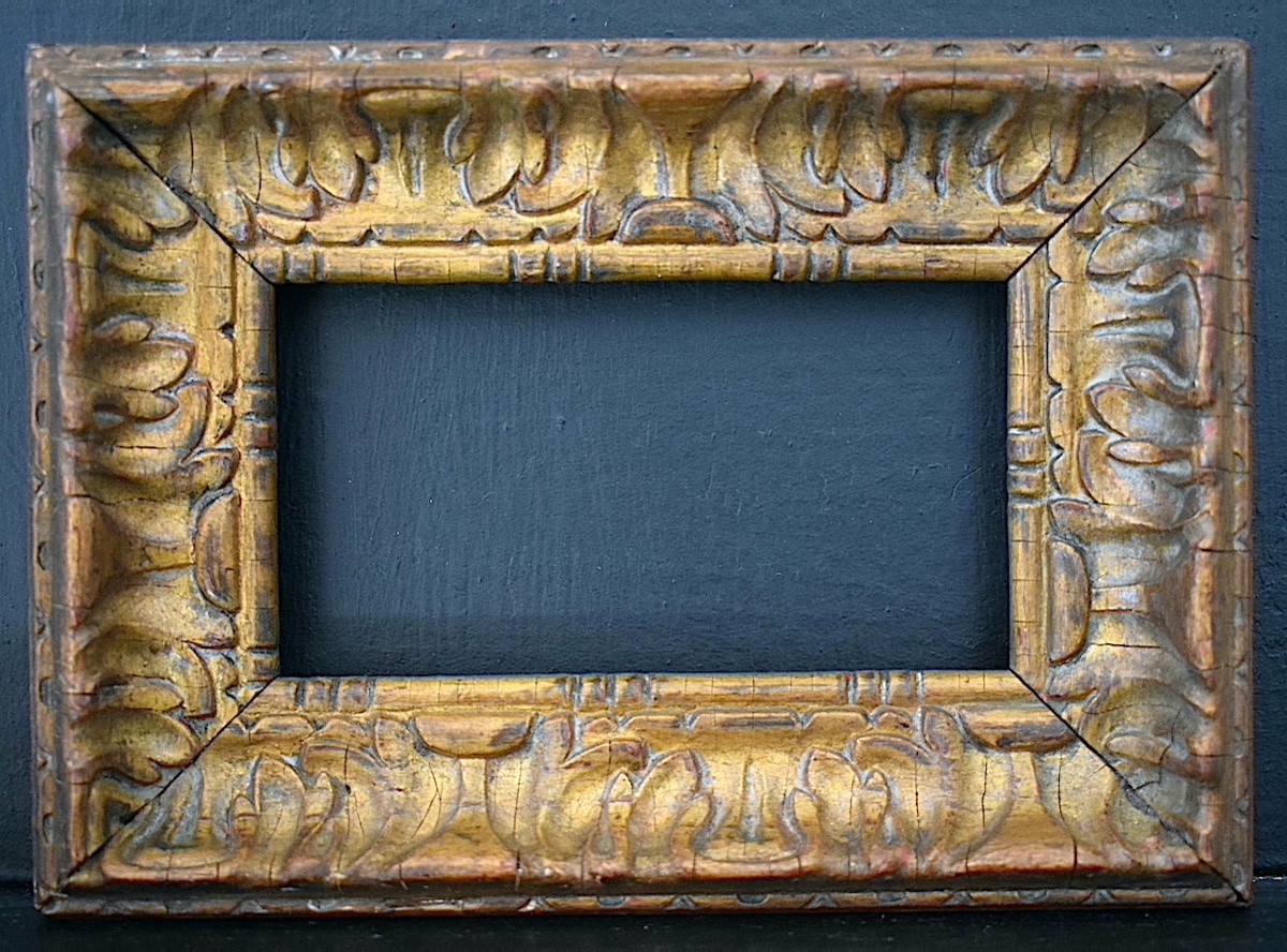 Early 20th-century Gilded Art Nouveau Frame; Inner Dimensions: 14 X 8.5 Cm (miniature Size) Frame Ref. C1294-photo-3