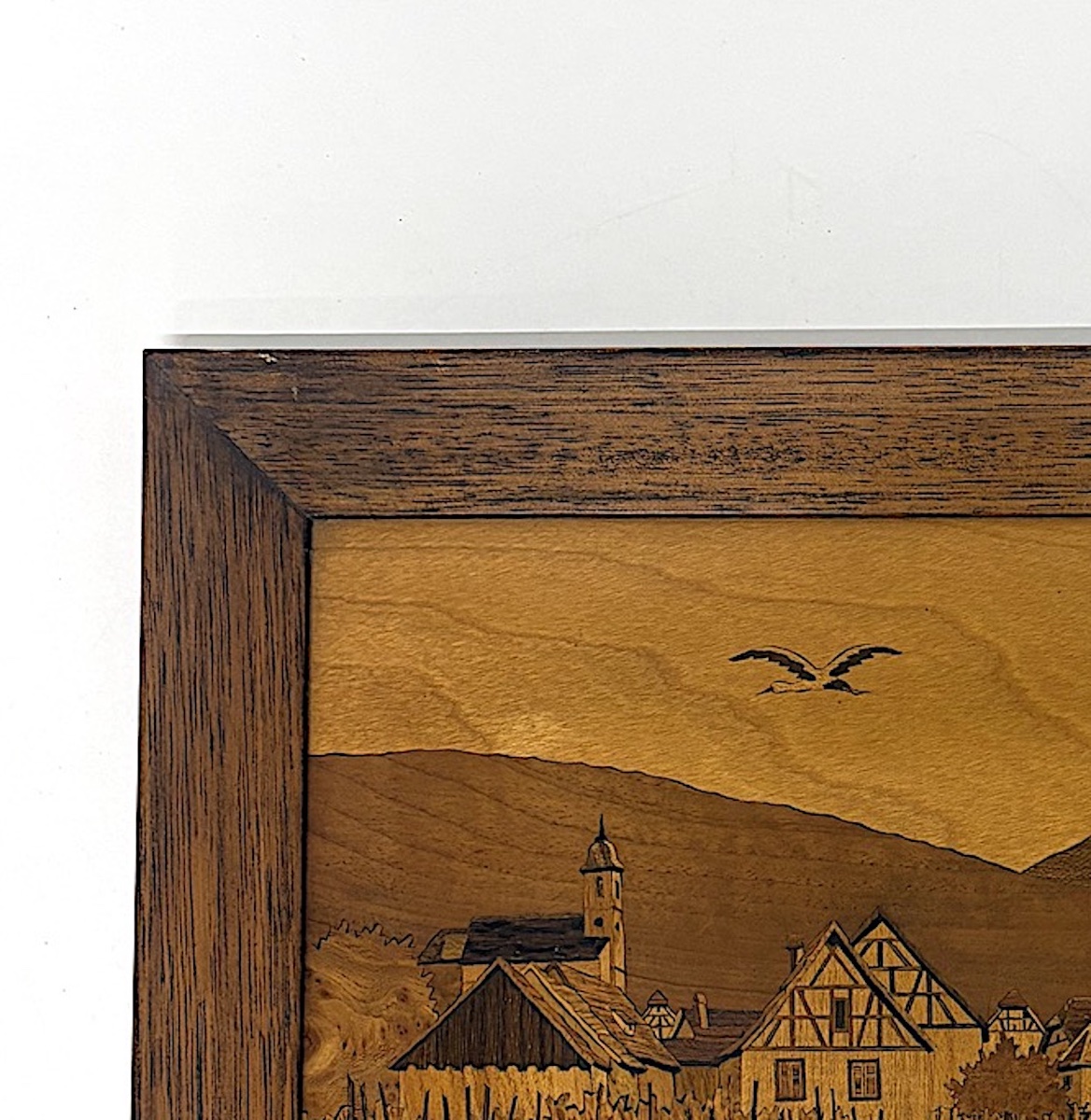 Joseph Aufderbruck Tableau  en Marqueterie Village d' ORSCHWILLER  Alsace Refm1185-photo-2