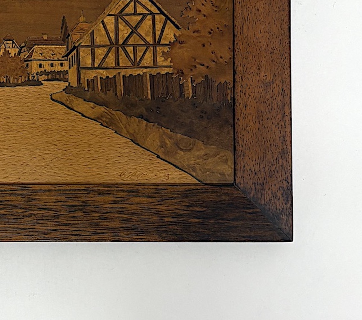 Joseph Aufderbruck Tableau  en Marqueterie Village d' ORSCHWILLER  Alsace Refm1185-photo-1