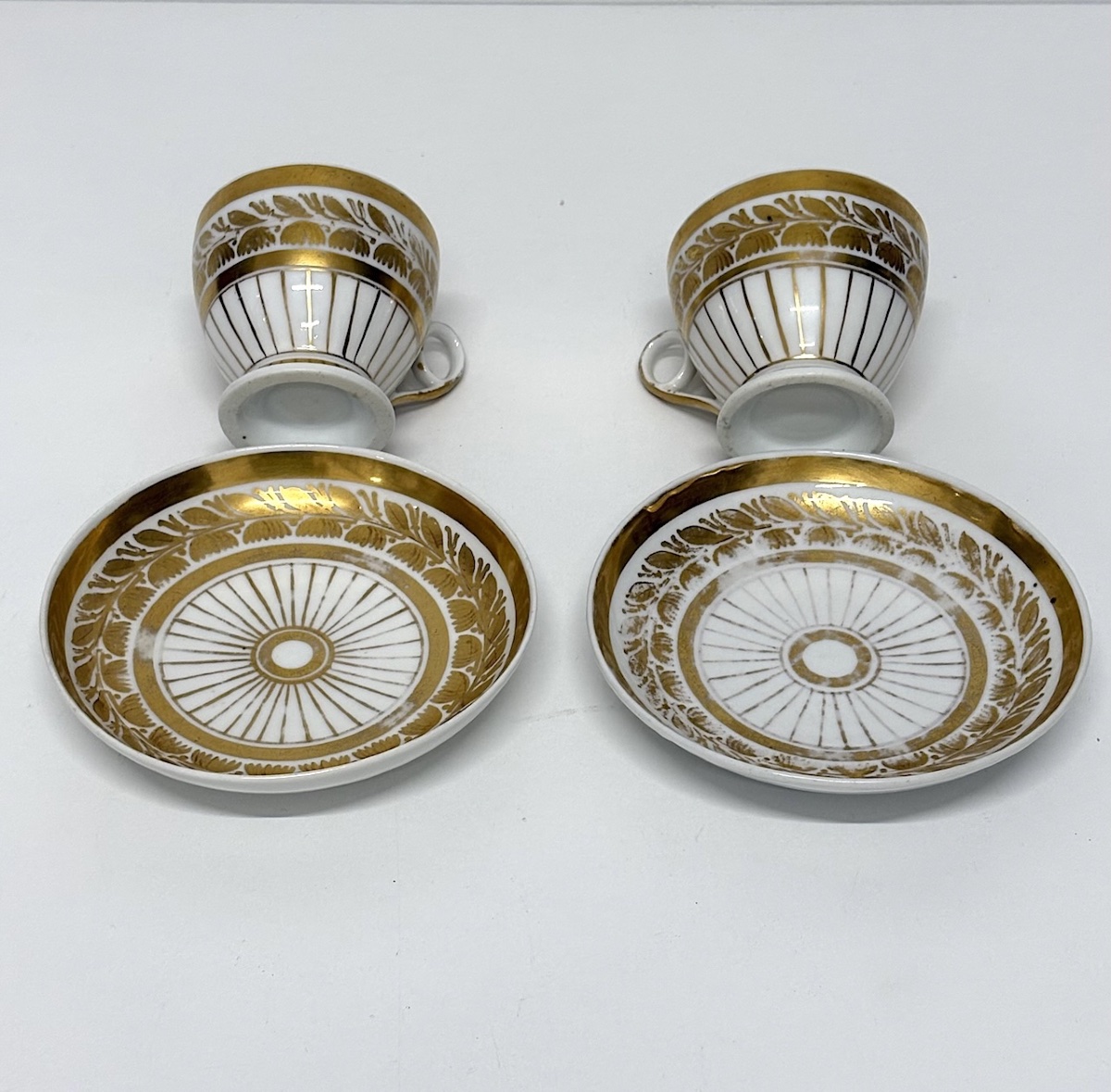 Pair Of Empire Or Restoration-period Porcelain Cups And Saucers, Circa 1820–1830, Ref. 1225-photo-3