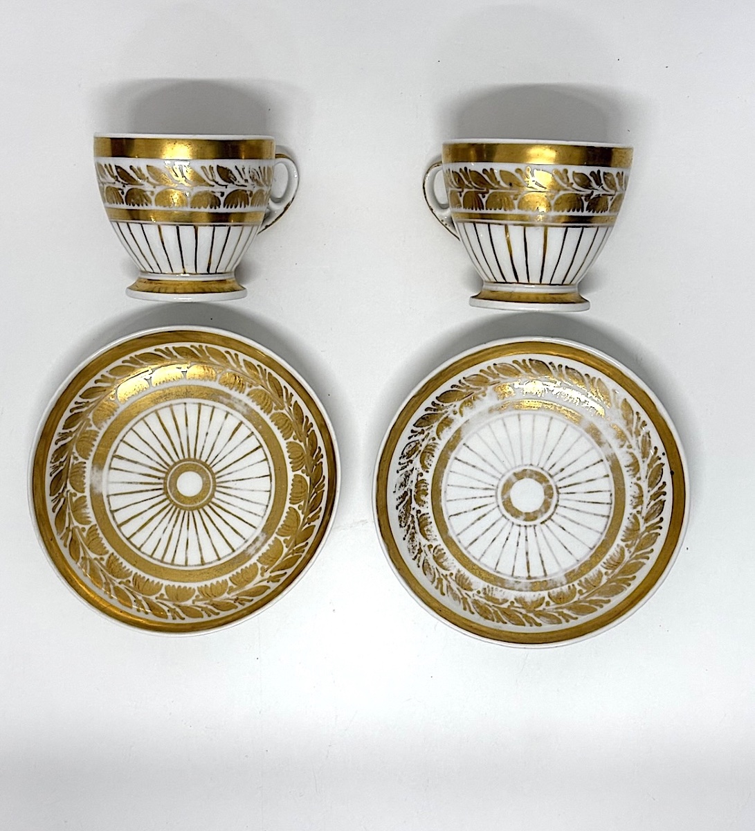 Pair Of Empire Or Restoration-period Porcelain Cups And Saucers, Circa 1820–1830, Ref. 1225-photo-4