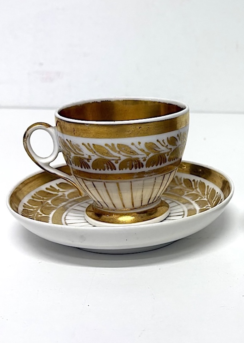 Pair Of Empire Or Restoration-period Porcelain Cups And Saucers, Circa 1820–1830, Ref. 1225-photo-7