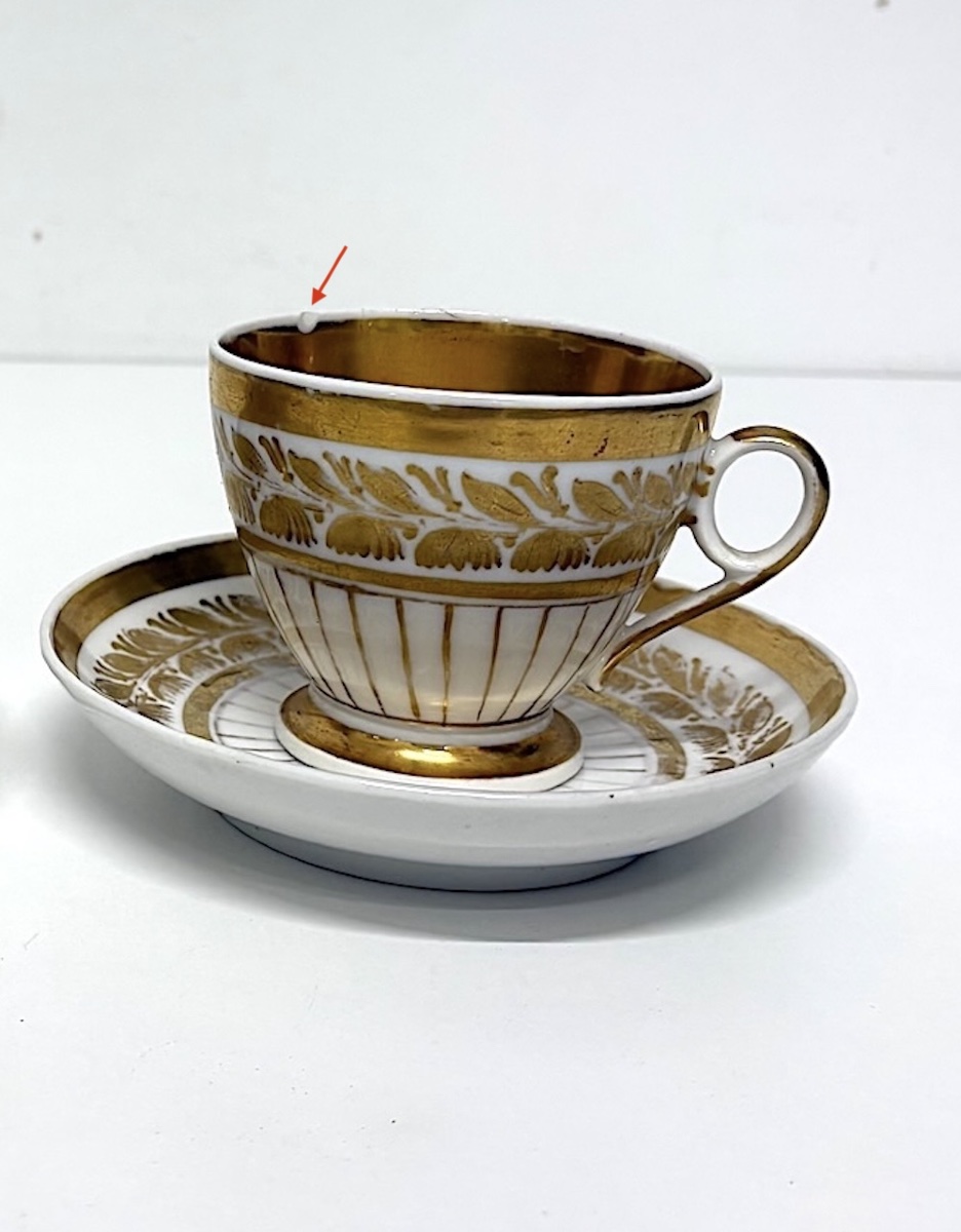 Pair Of Empire Or Restoration-period Porcelain Cups And Saucers, Circa 1820–1830, Ref. 1225-photo-8