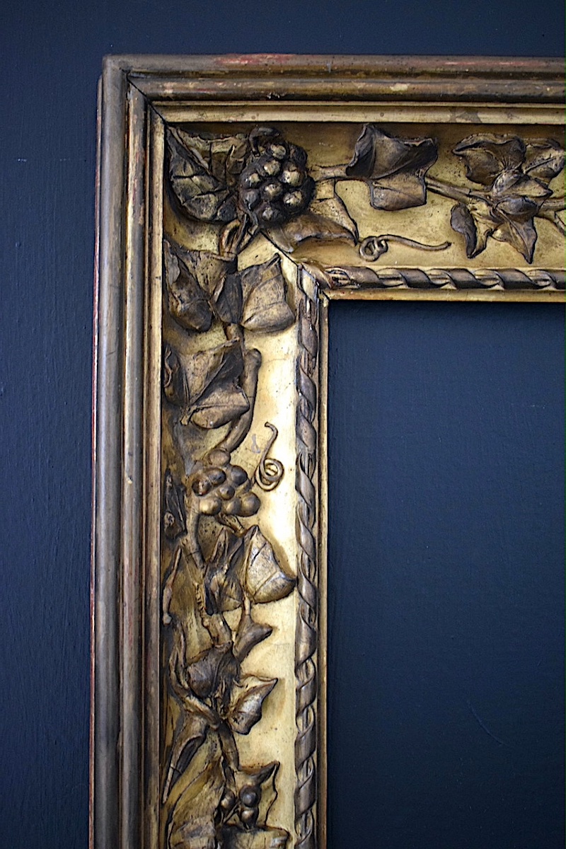 CADRE XIX ème siècle décor aux raisins Art Nouveau Feuillure 42 x 34 cm  FRAME Ref C1299-photo-3
