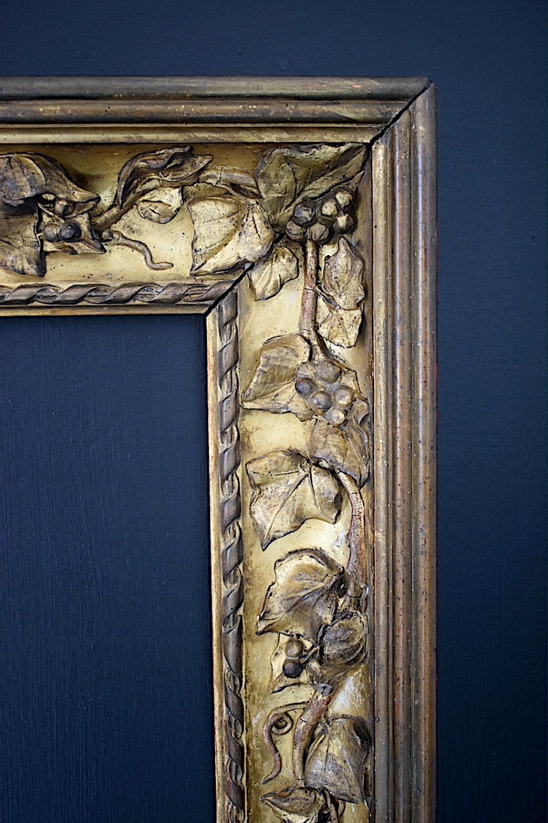CADRE XIX ème siècle décor aux raisins Art Nouveau Feuillure 42 x 34 cm  FRAME Ref C1299-photo-1