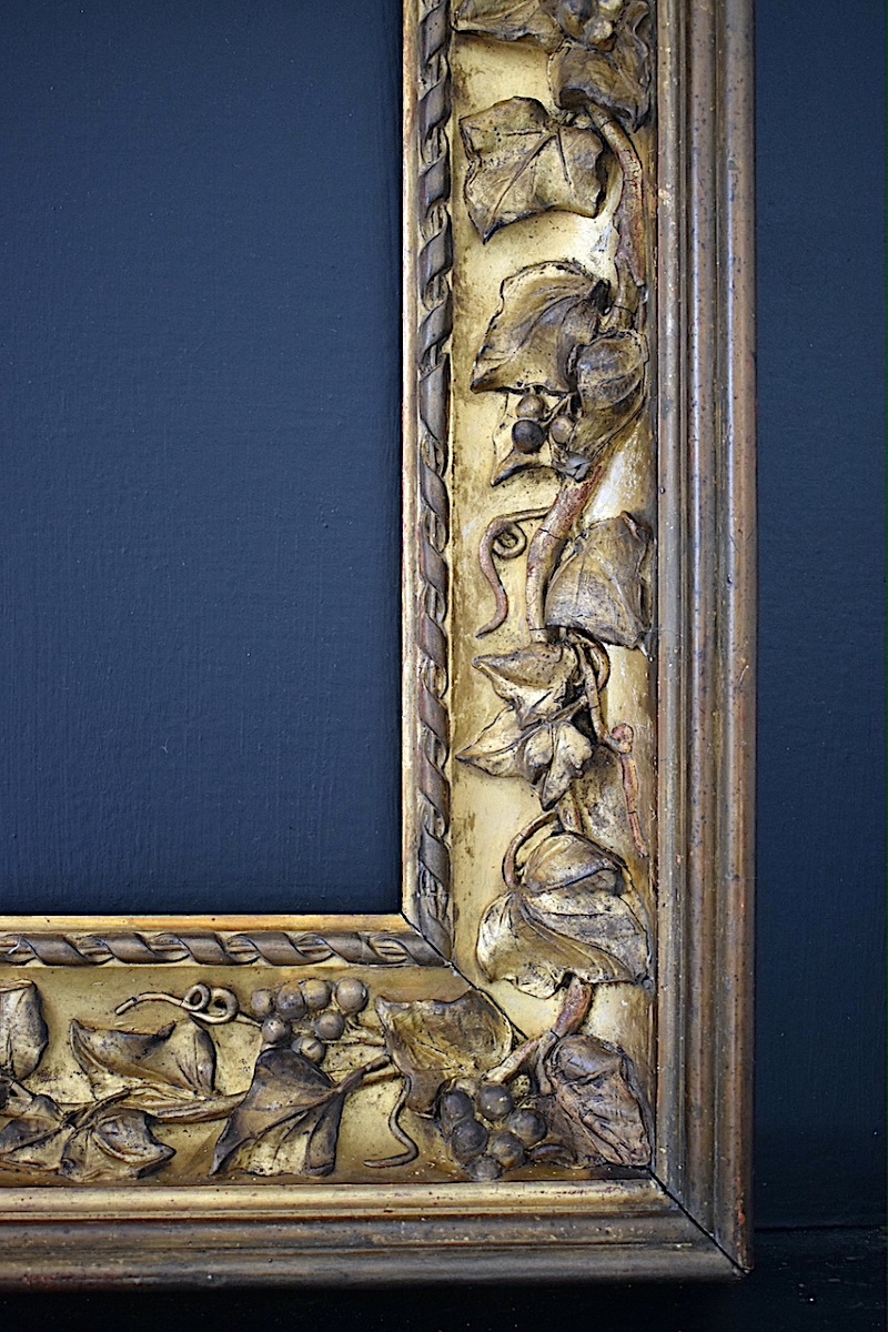 CADRE XIX ème siècle décor aux raisins Art Nouveau Feuillure 42 x 34 cm  FRAME Ref C1299-photo-2