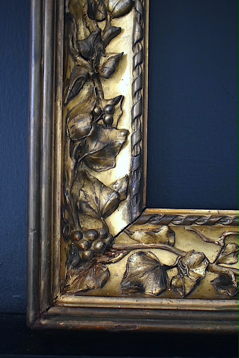 CADRE XIX ème siècle décor aux raisins Art Nouveau Feuillure 42 x 34 cm  FRAME Ref C1299-photo-4