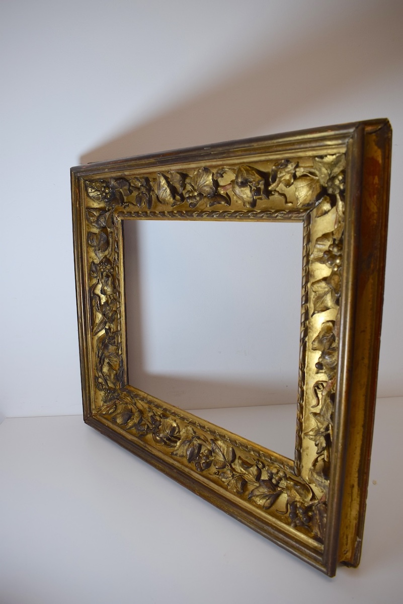 19th-century Frame With Art Nouveau Grape Motif, Rebated, 42 X 34 Cm  Frame Ref. C1299-photo-5