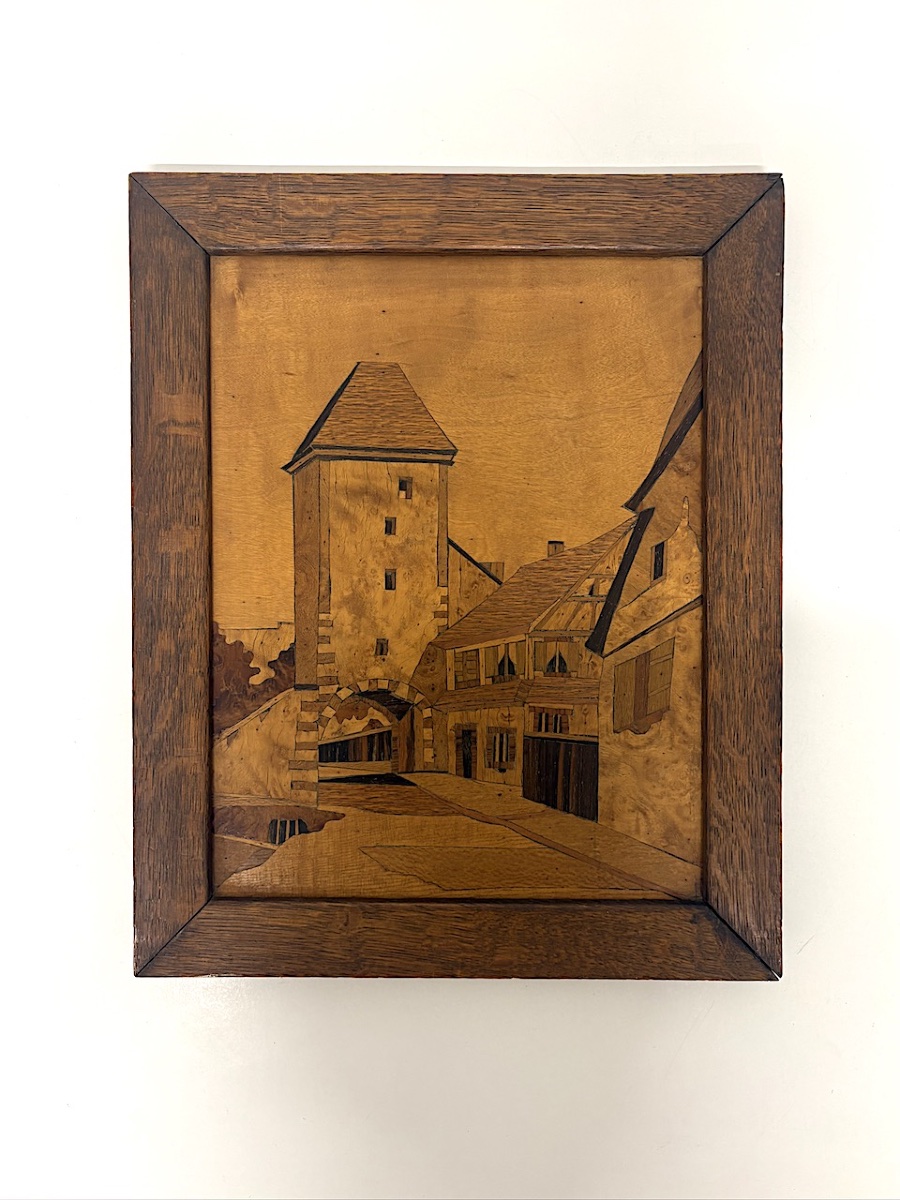 Tableau en Marqueterie Alsace Villages Dambach-Ville Ref1186