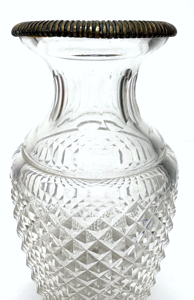 Mounted Object: Faceted Crystal Vase With Bronze Accents  Ref1187-photo-3