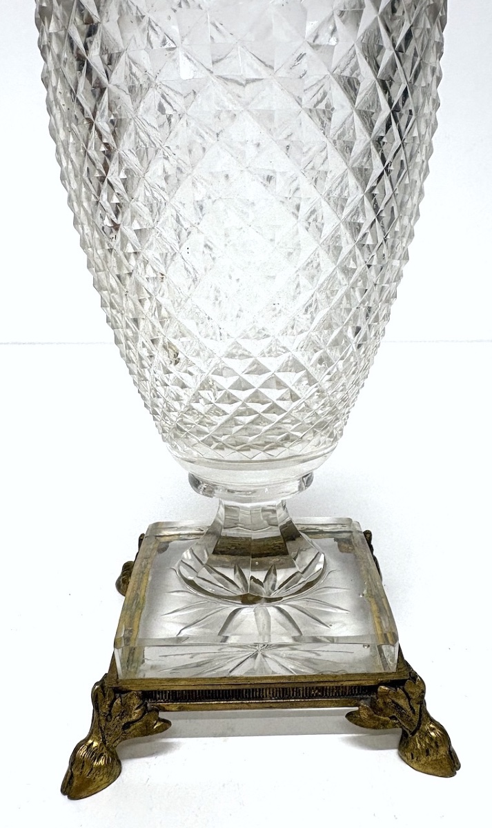 Mounted Object: Faceted Crystal Vase With Bronze Accents  Ref1187-photo-4