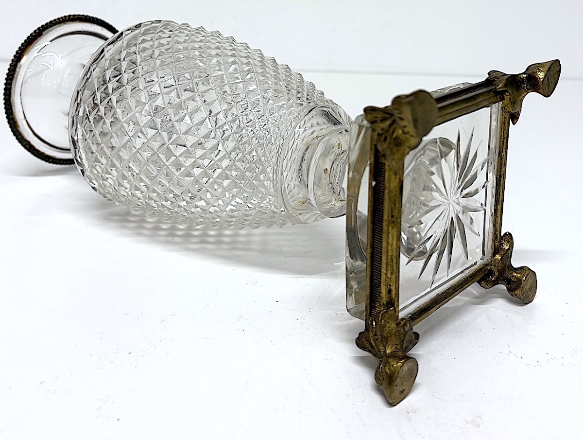 Mounted Object: Faceted Crystal Vase With Bronze Accents  Ref1187-photo-2