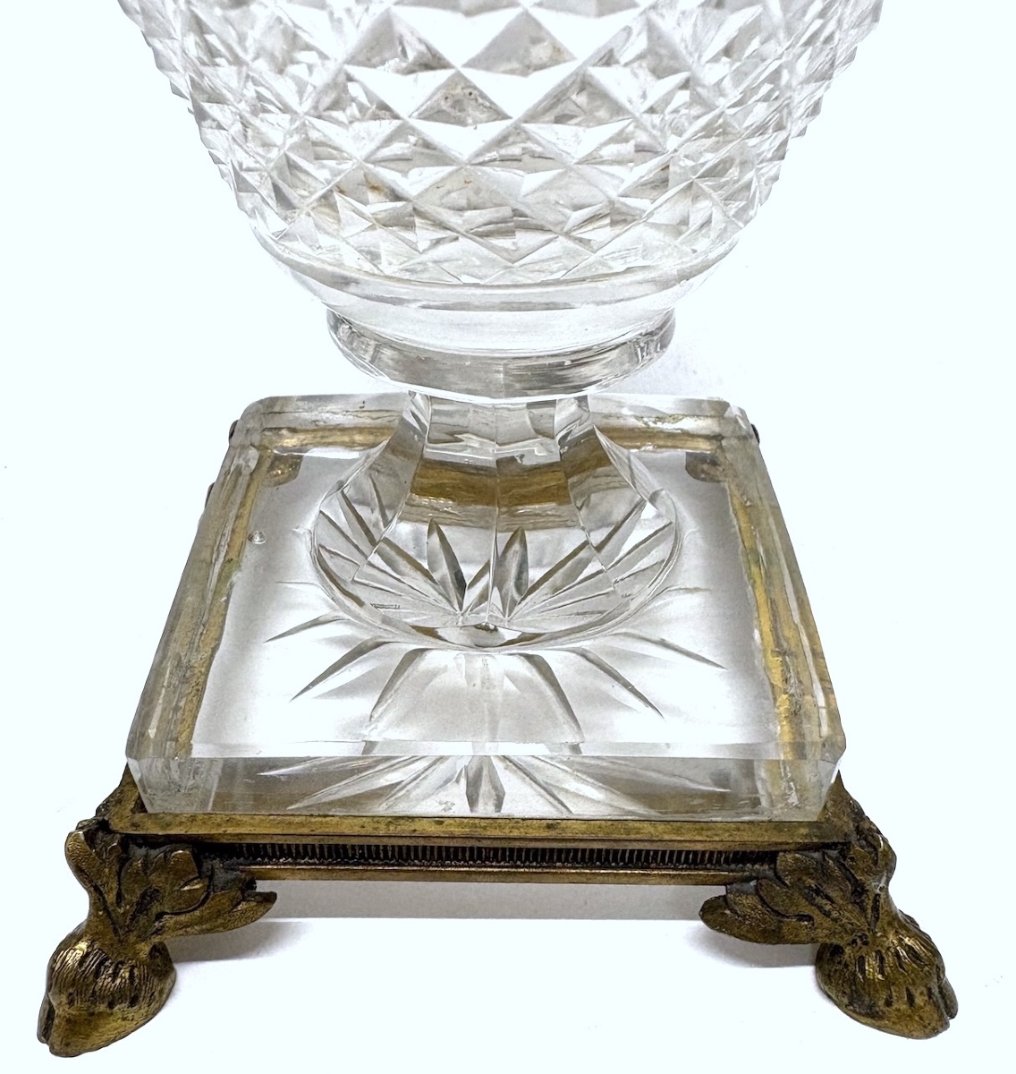 Mounted Object: Faceted Crystal Vase With Bronze Accents  Ref1187-photo-5