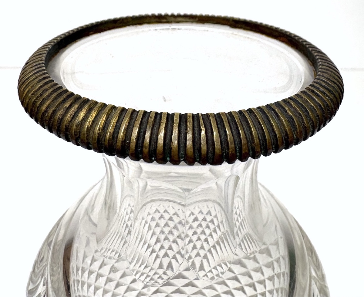 Mounted Object: Faceted Crystal Vase With Bronze Accents  Ref1187-photo-6