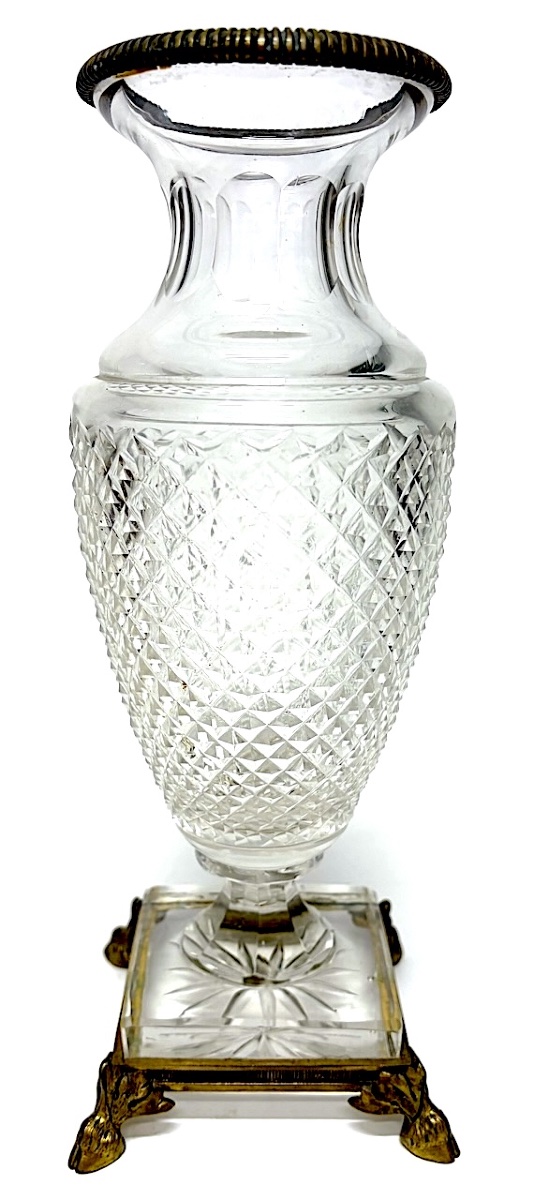 Mounted Object: Faceted Crystal Vase With Bronze Accents  Ref1187-photo-8