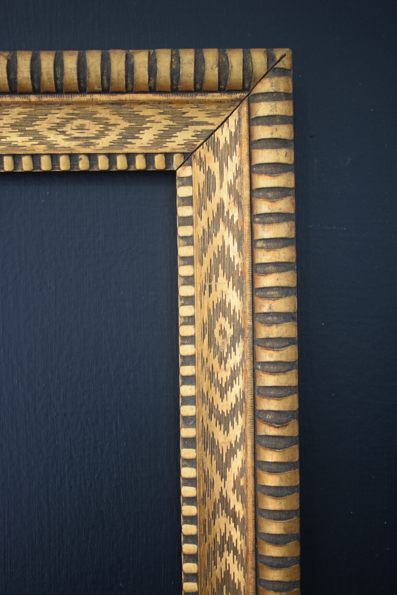 CADRE Art déco doré  Feuillure 41 x 33 cm  format 6F pour tableau FRAME Ref C1302-photo-1
