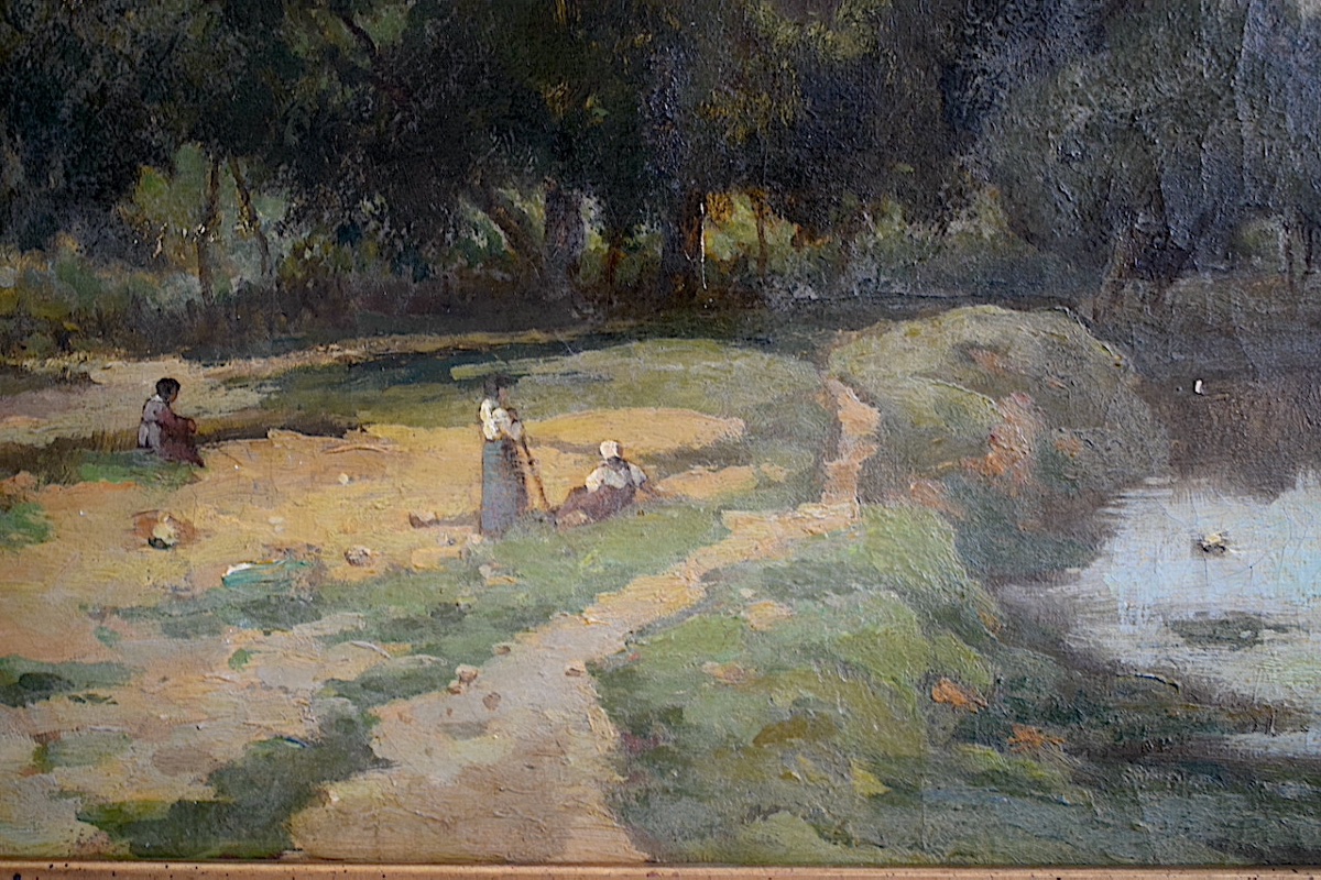 Édouard Jules Joseph HUBERTI belge XIX ème siècle paysage animé RT1492-photo-4