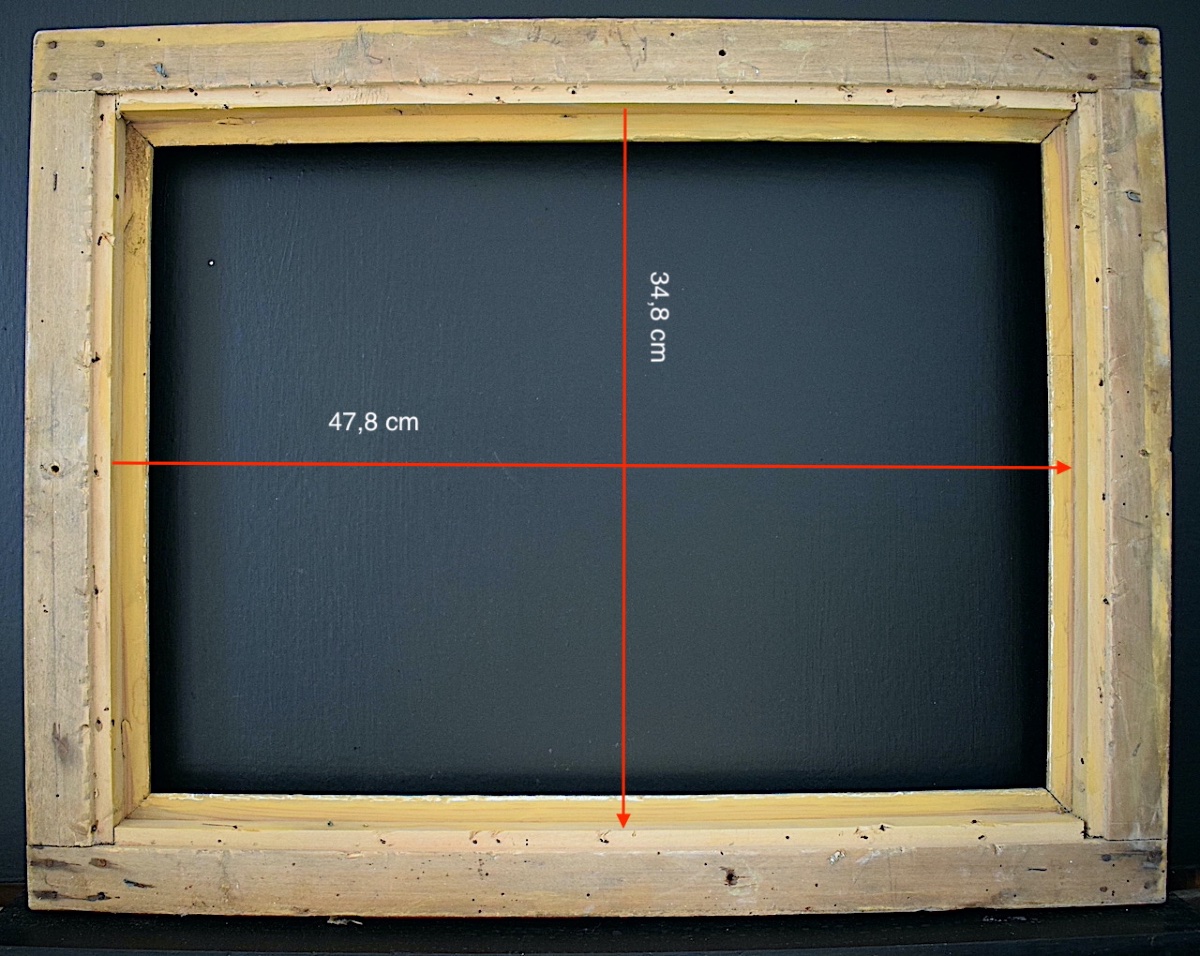 CADRE doré XIX ème Empire Feuillure 46 x 33 cm format pour tableau 8P FRAME Ref C1307-photo-2