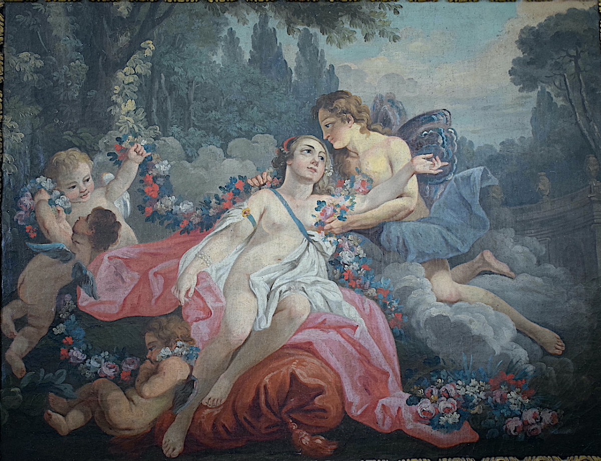 18th-century French School: Flora And Zephyr, Cupids; Allegory Of Spring Rt1493-photo-3
