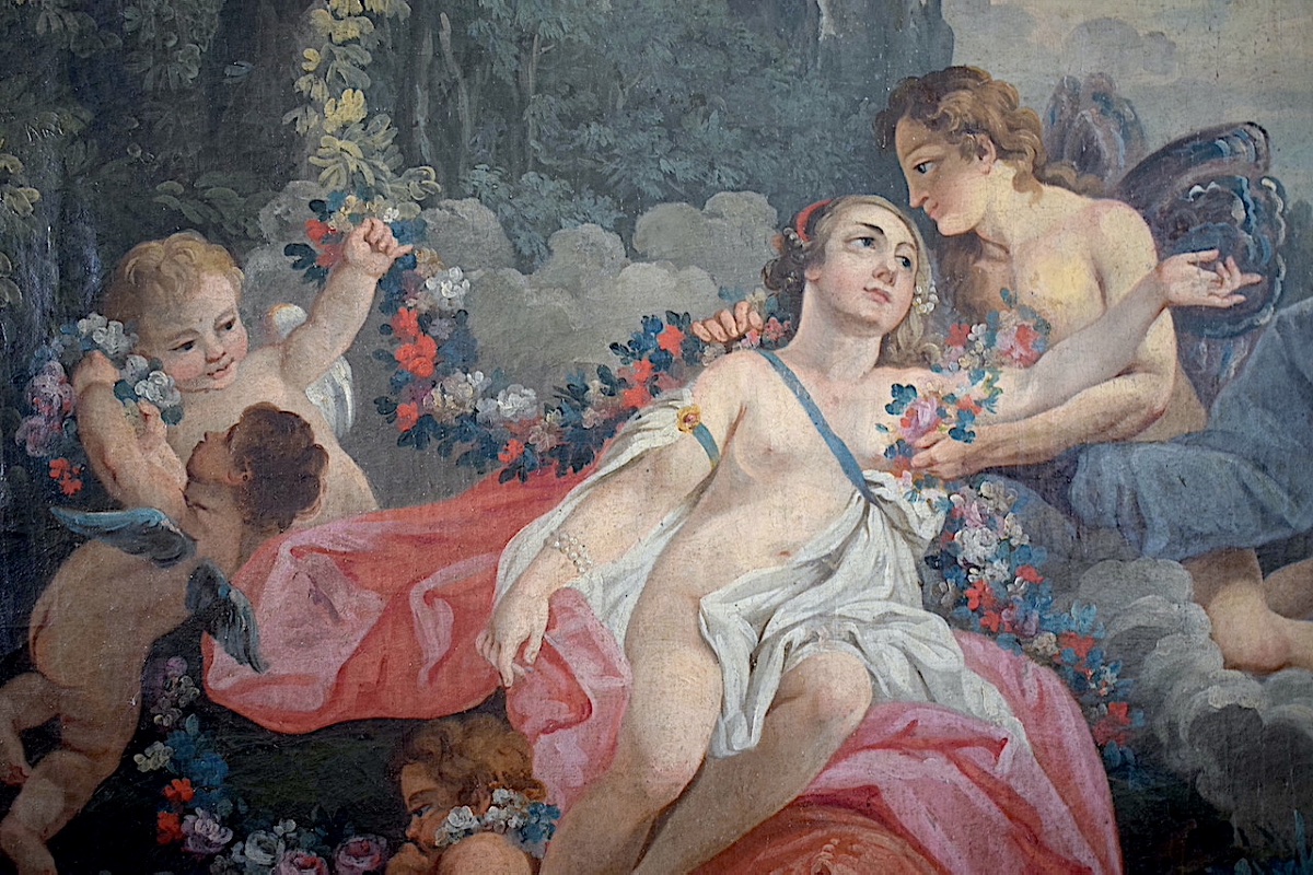 18th-century French School: Flora And Zephyr, Cupids; Allegory Of Spring Rt1493-photo-3