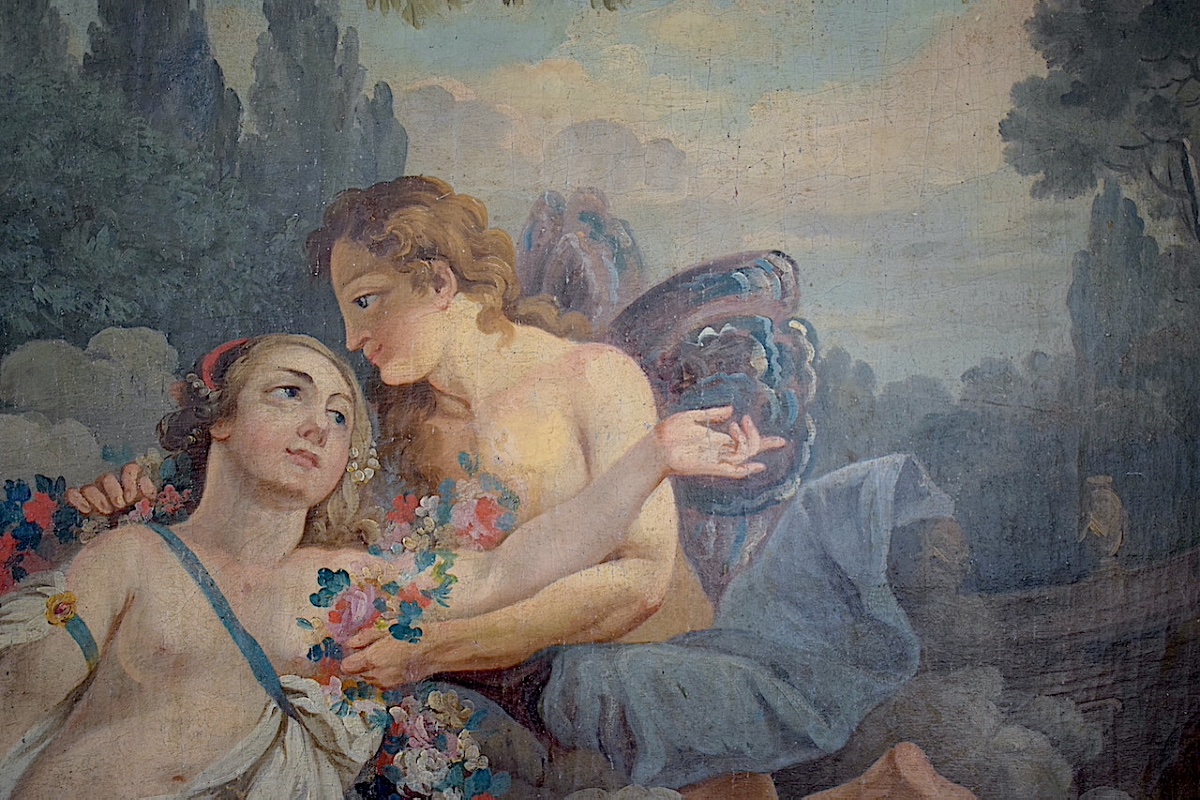 18th-century French School: Flora And Zephyr, Cupids; Allegory Of Spring Rt1493-photo-5
