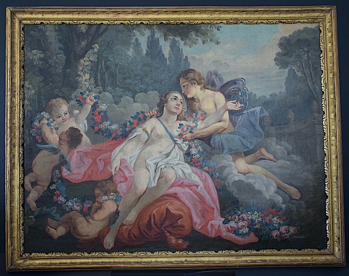 18th-century French School: Flora And Zephyr, Cupids; Allegory Of Spring Rt1493
