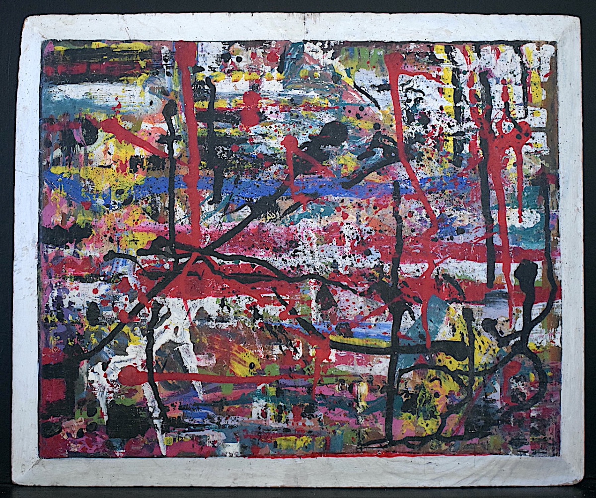 Unsigned Abstract, 1950s–1960s, Art Informel, Mixed Media, Rt1494