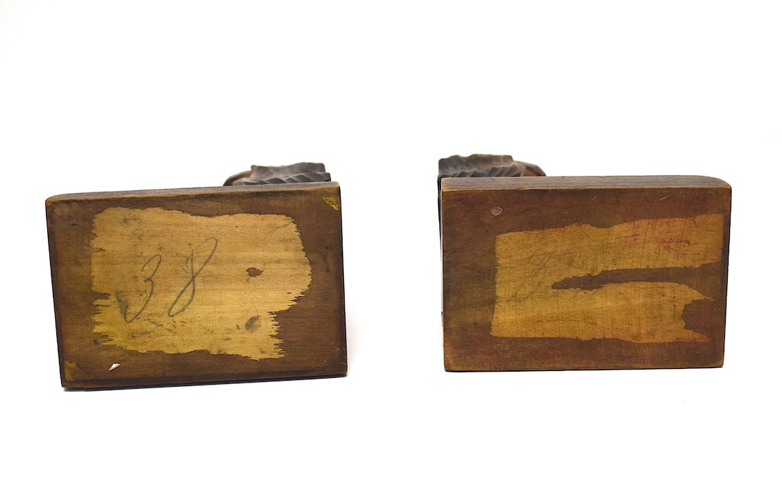 Serre Livres Chiens Chasse  Art Deco Bois Sculpté Setter Anglais Beagle 1930 1950 ref1190-photo-3