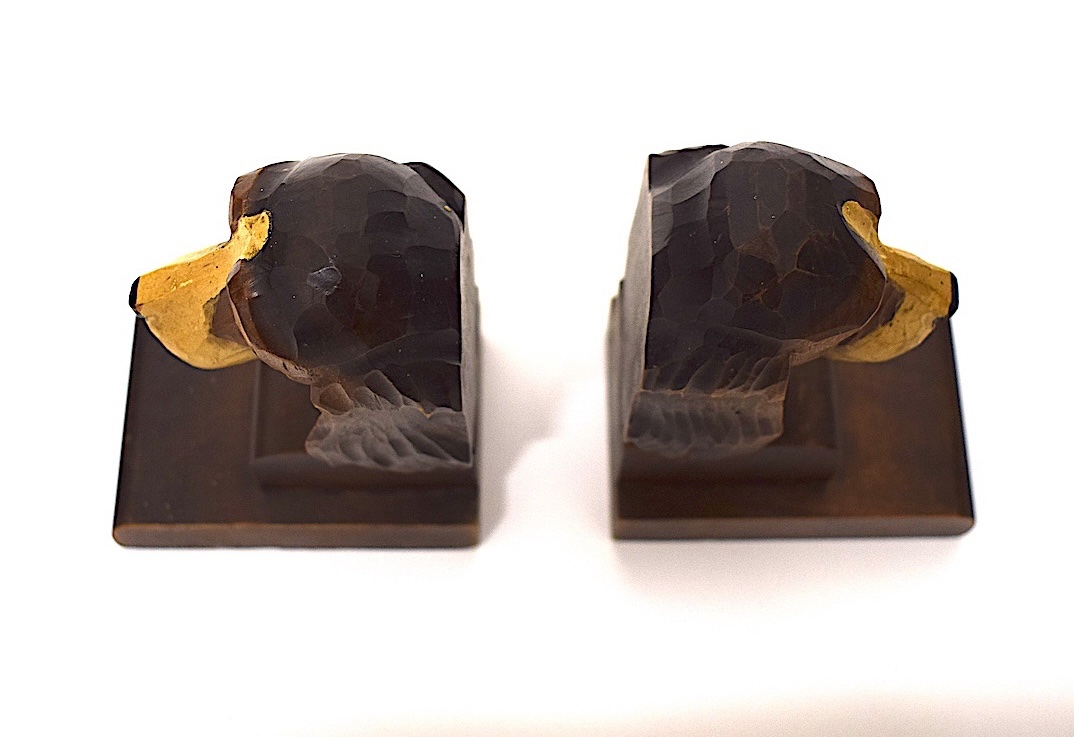 Serre Livres Chiens Chasse  Art Deco Bois Sculpté Setter Anglais Beagle 1930 1950 ref1190-photo-4
