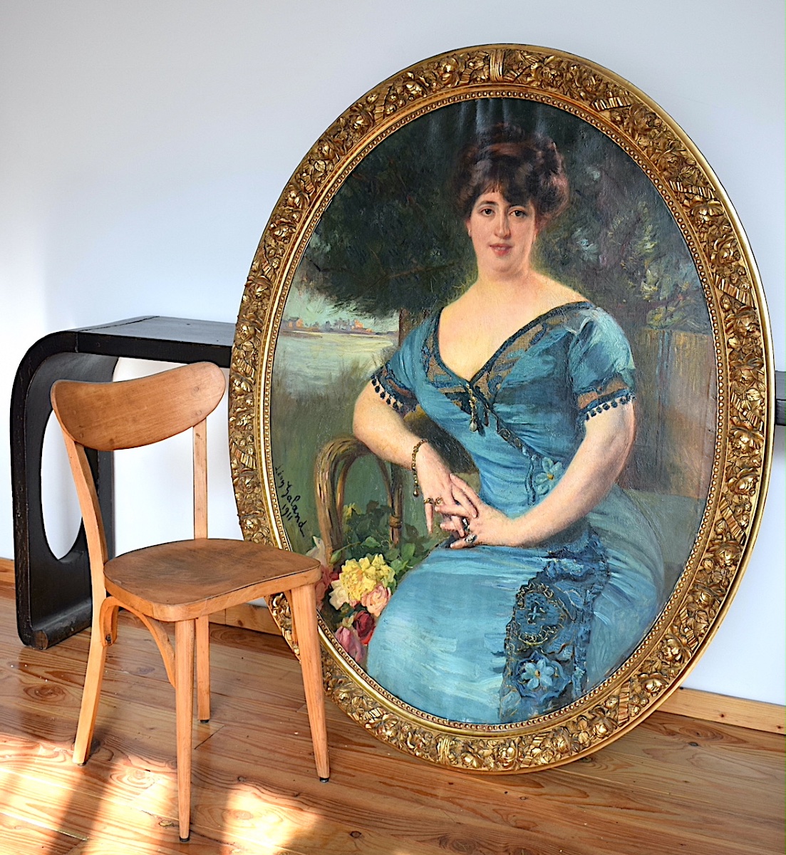 Léon Galand, Large-format Oval Portrait Of A Woman, Dated 1911, Rt1495-photo-2