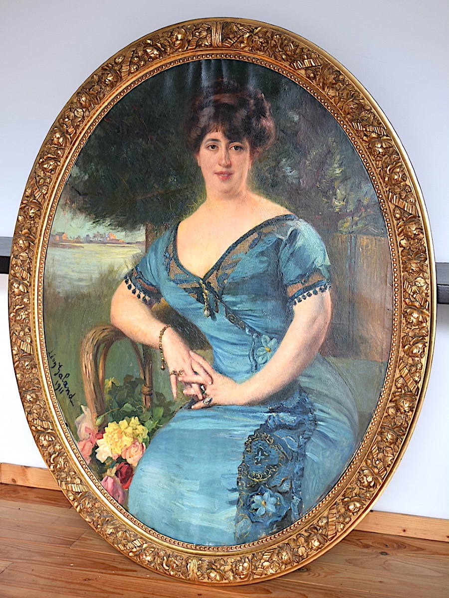 Léon Galand, Large-format Oval Portrait Of A Woman, Dated 1911, Rt1495