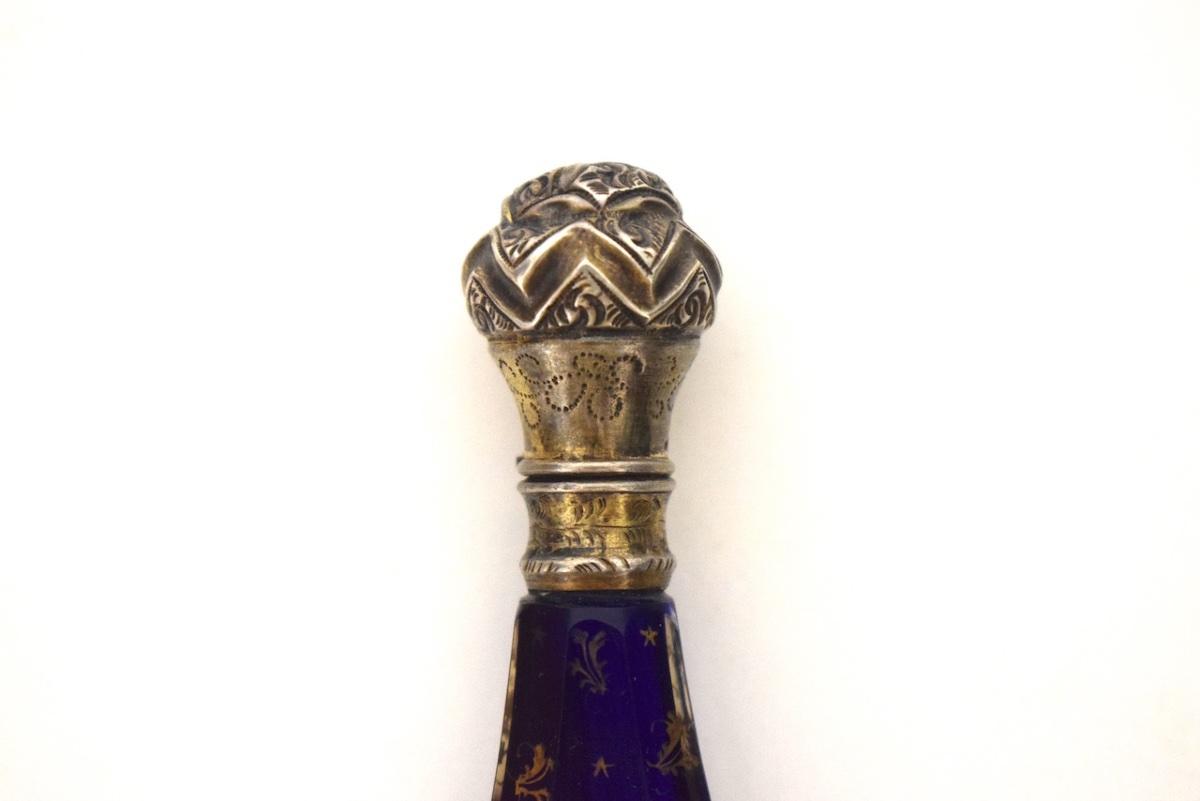Salt Bottle, Known As “vinaigrette,” Blue Crystal And Solid Silver With Fine Gold Decoration, Medical Use, Ref. 1191-photo-6
