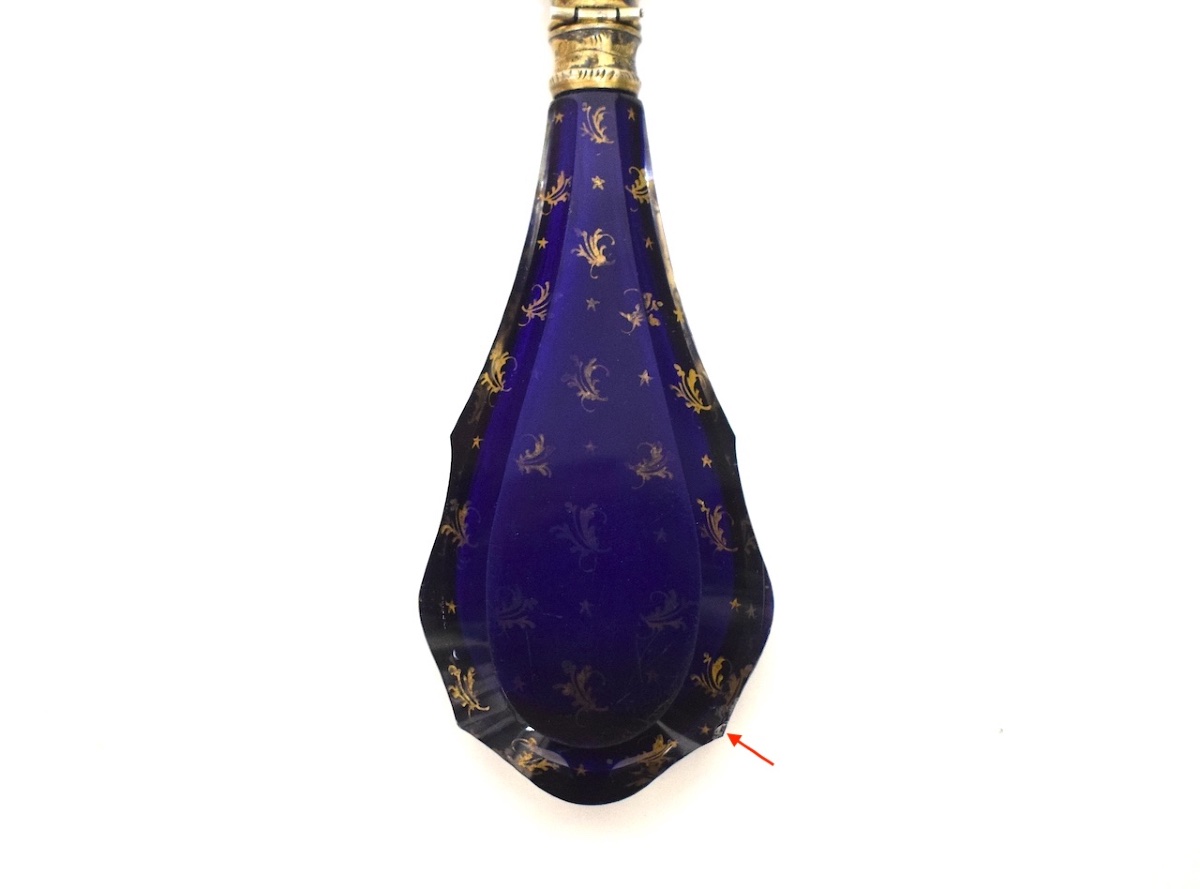 Salt Bottle, Known As “vinaigrette,” Blue Crystal And Solid Silver With Fine Gold Decoration, Medical Use, Ref. 1191-photo-7