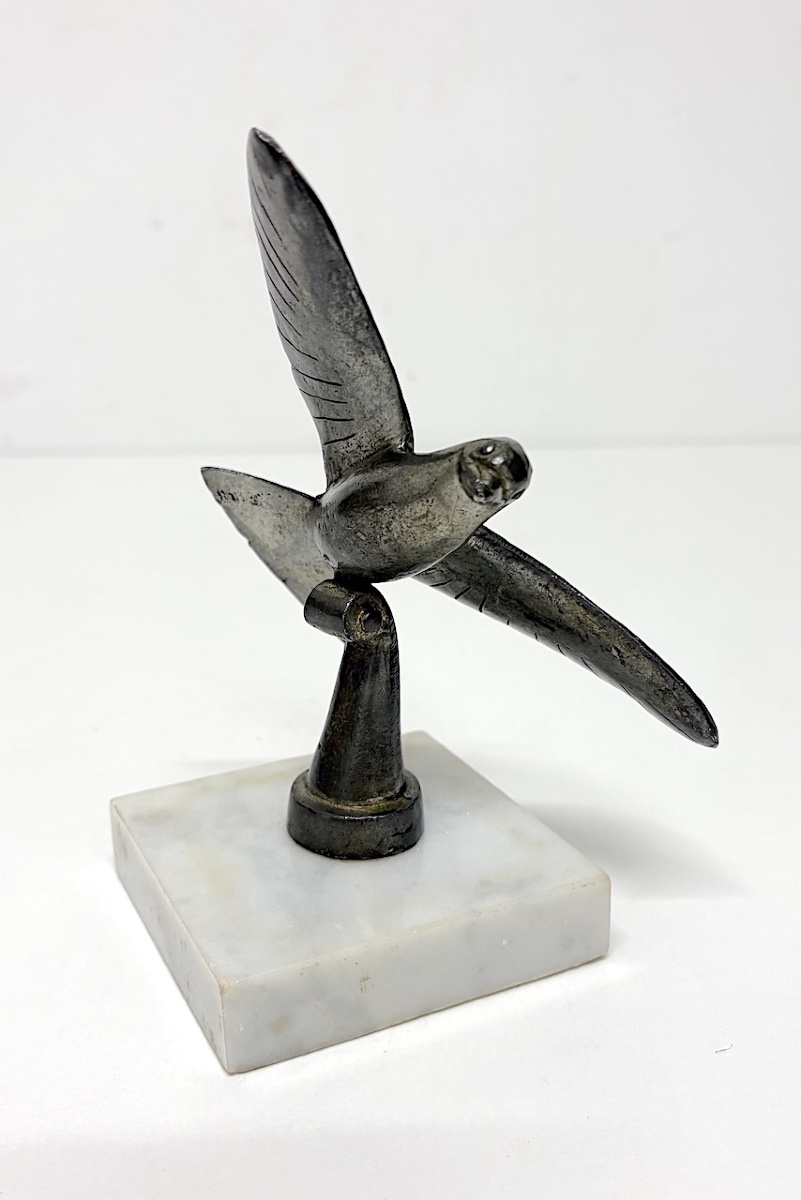 Mascotte Automobile Art Déco Oiseau Colombe  En Vol Vers 1925 1930 ref1194-photo-2