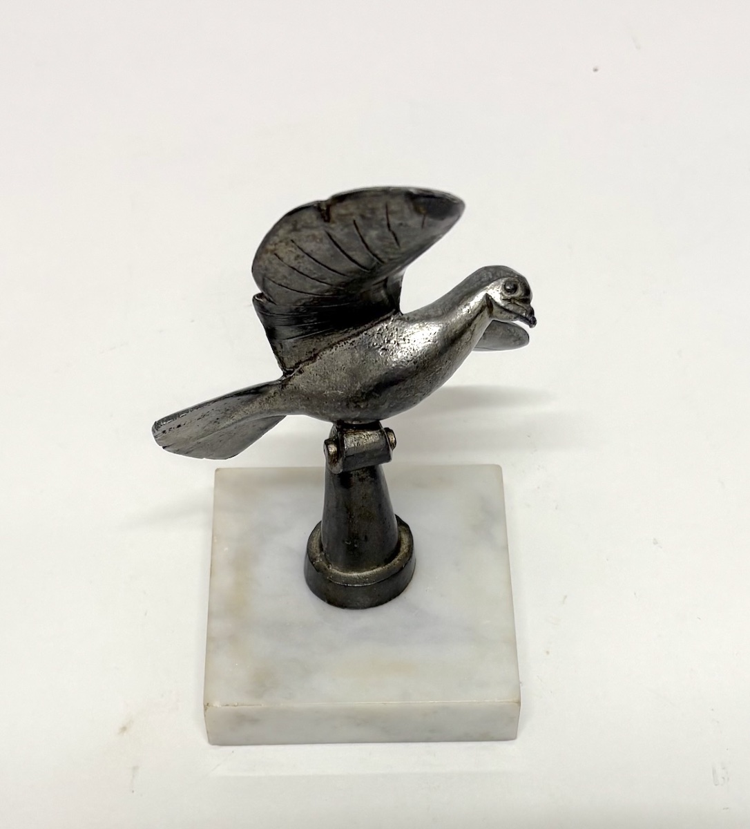 Mascotte Automobile Art Déco Oiseau Colombe  En Vol Vers 1925 1930 ref1194-photo-2