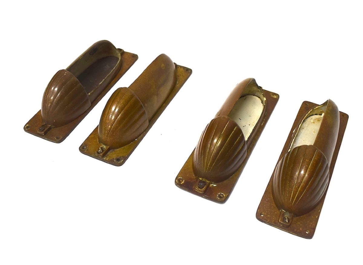 4 appliques  Art Deco en bronze bateau paquebot marine ou train ref1200 -photo-2