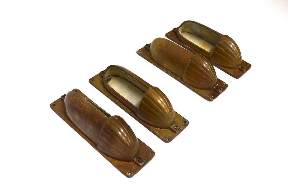 4 appliques  Art Deco en bronze bateau paquebot marine ou train ref1200 -photo-3