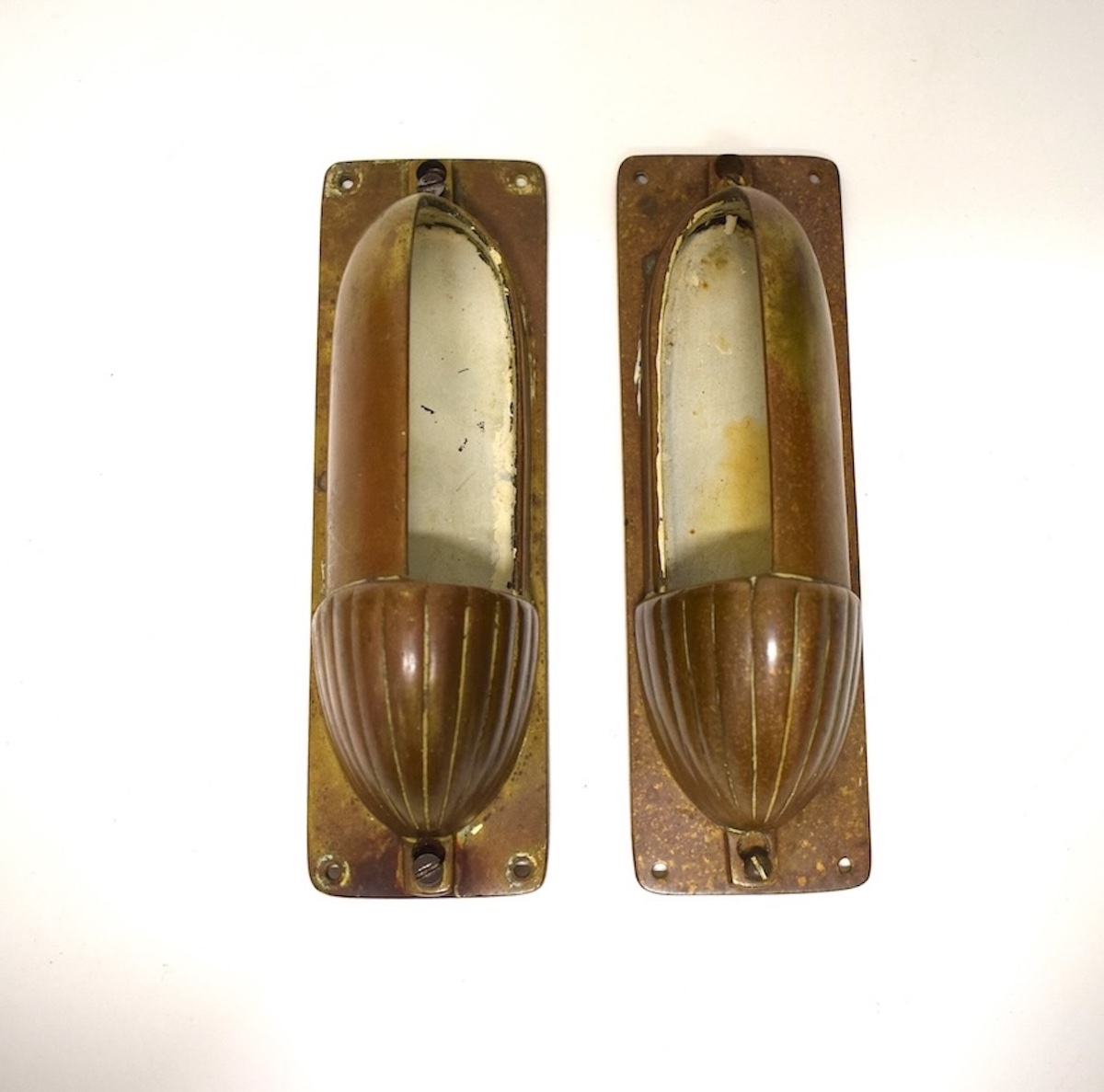 4 appliques  Art Deco en bronze bateau paquebot marine ou train ref1200 -photo-2