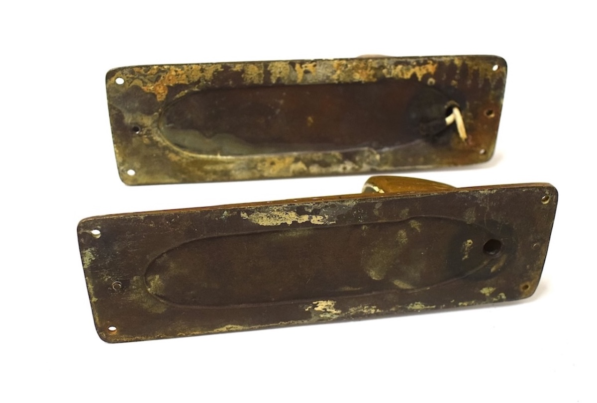 4 appliques  Art Deco en bronze bateau paquebot marine ou train ref1200 -photo-7