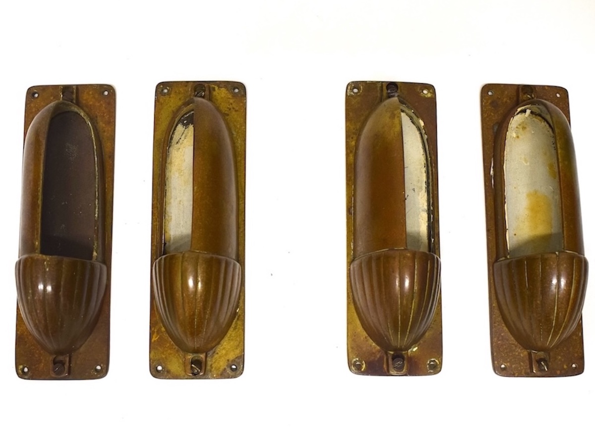 4 appliques  Art Deco en bronze bateau paquebot marine ou train ref1200 