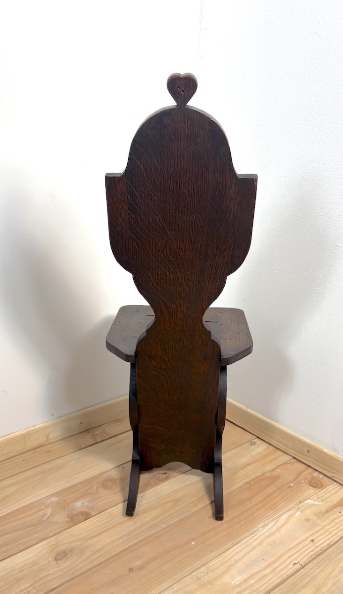 Charles Dudouyt Chaise bois chêne estampillé l'Abeillée 1920 1930 brutaliste ref1202-photo-3