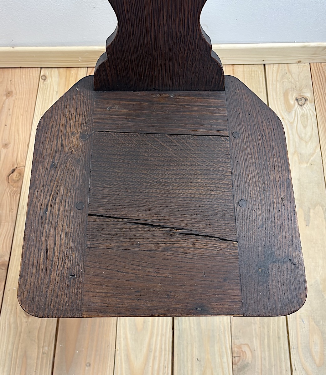 Charles Dudouyt Chaise bois chêne estampillé l'Abeillée 1920 1930 brutaliste ref1202-photo-2