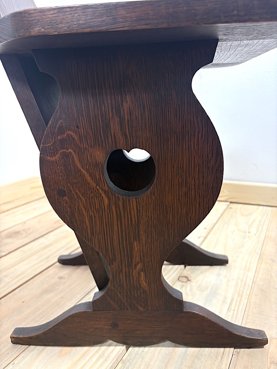 Charles Dudouyt Chaise bois chêne estampillé l'Abeillée 1920 1930 brutaliste ref1202-photo-5