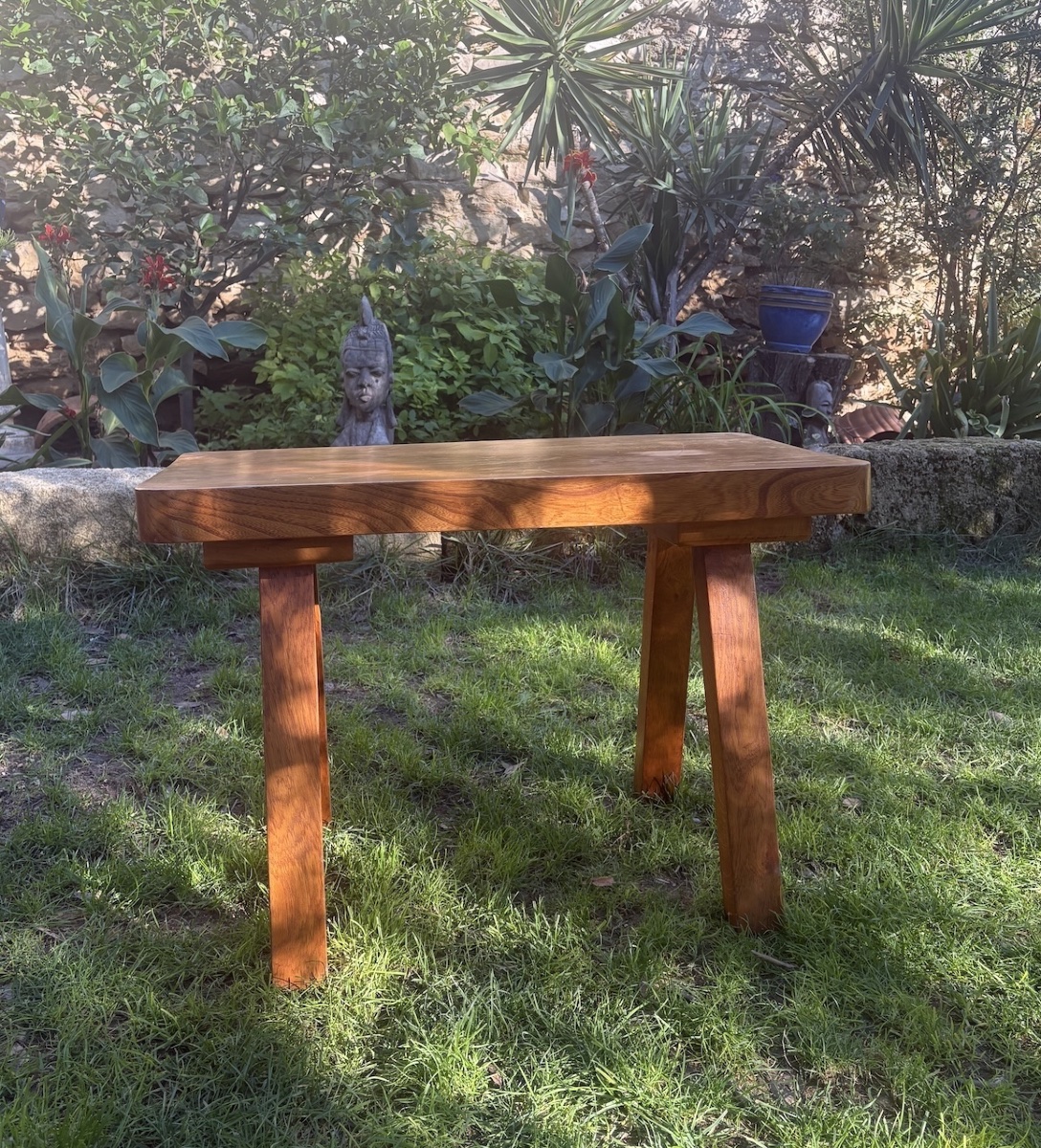 Table basse brutaliste chêne 1950 proche des Artisans de Marolles ref1203-photo-6