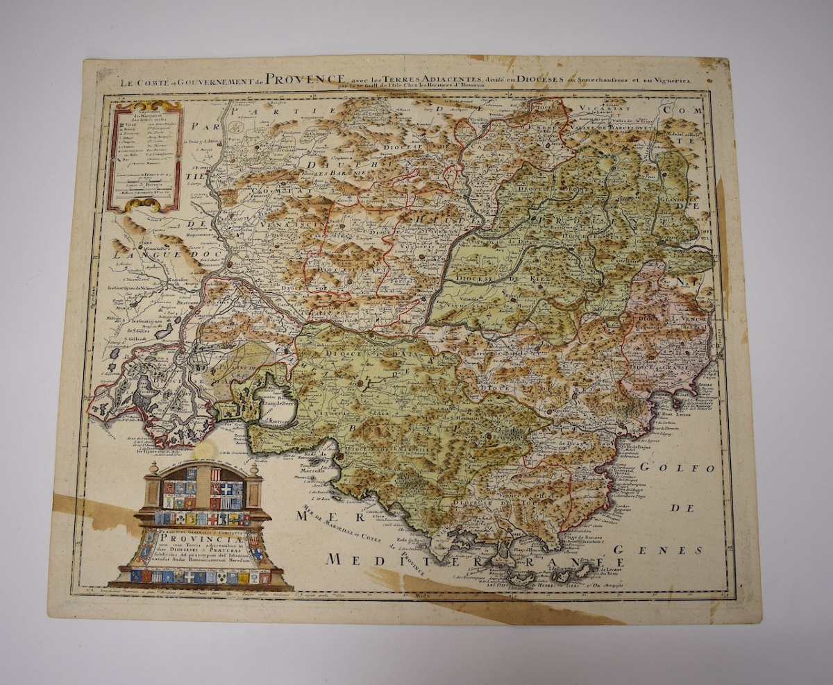 Delisle gravure  XVIII  Carte Géographique Le Comté Et Gouvernement De Provence  REFM1189 -photo-2