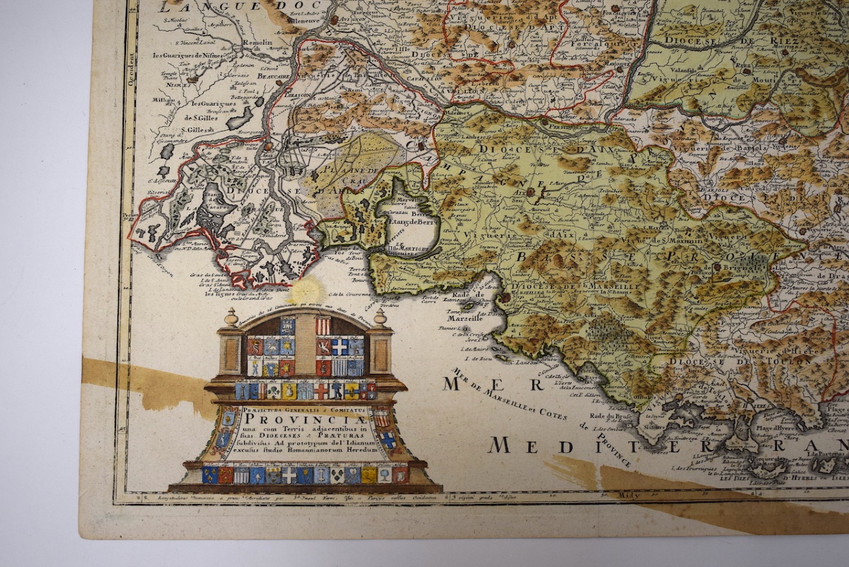 Delisle gravure  XVIII  Carte Géographique Le Comté Et Gouvernement De Provence  REFM1189 -photo-4