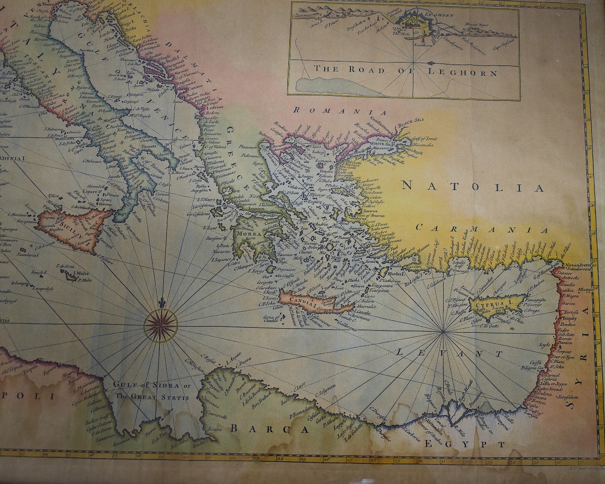 Richard William Seale Carte du bassin méditerranéen milieu XVIII ème siècle Refm1187-photo-2