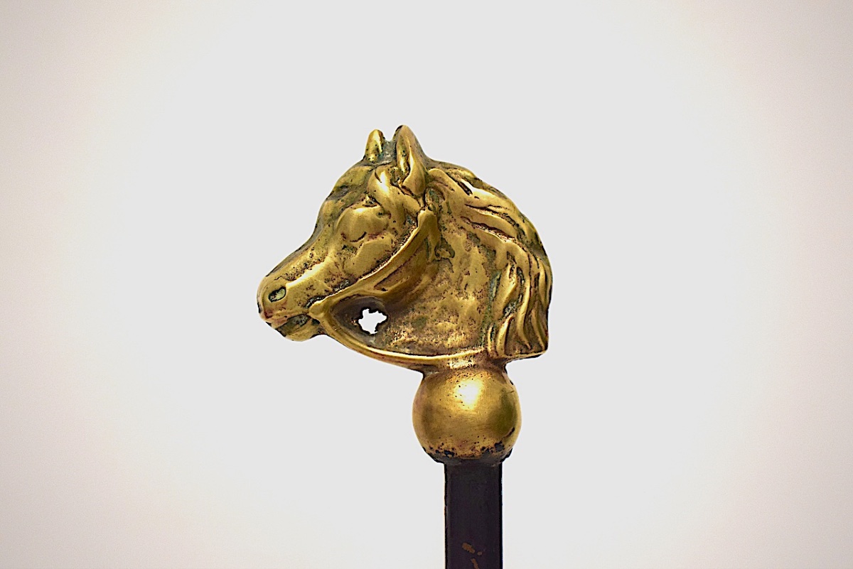 1950 Bronze And Metal Horse-shaped Umbrella And Cane Stand By Jacques Adnet, Ref. 1206-photo-4
